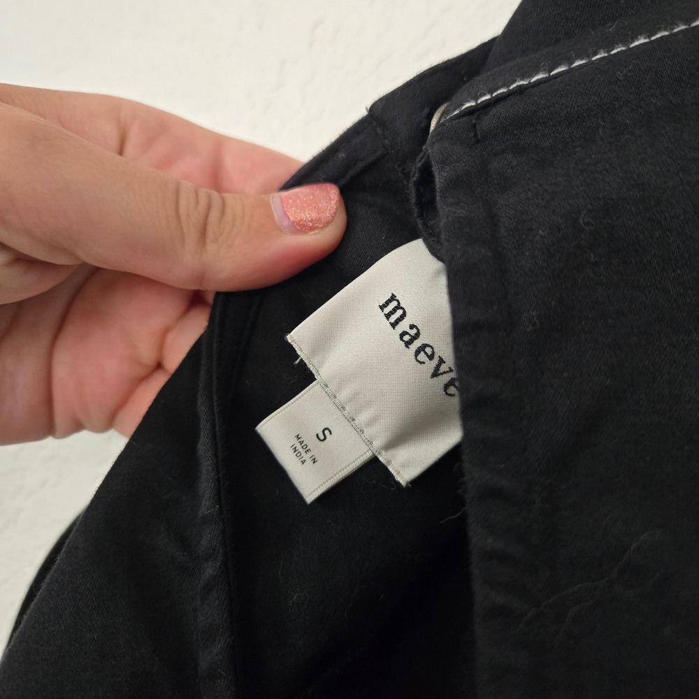 Maeve S Mock-neck Seamed Swing Tank Top Black White Stitching Detail Boxy Casual - Picture 6 of 6
